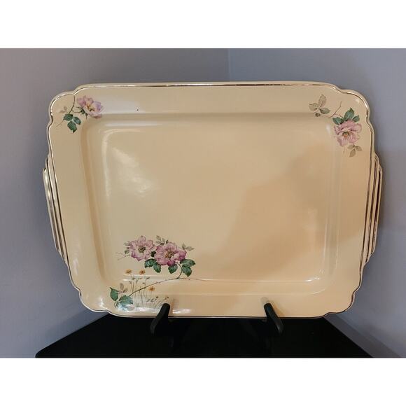 Vintage Homer Laughlin Briar Rose Serving Tray 15 1/4" x 11 1/2", Undamaged Rare - Picture 1 of 14